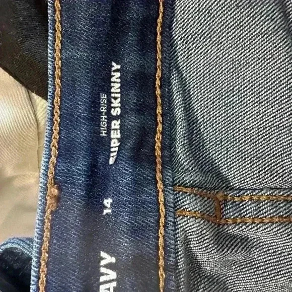 Old Navy Women's High Rise Skinny Dark Blue Jeans - Picture 4 of 5